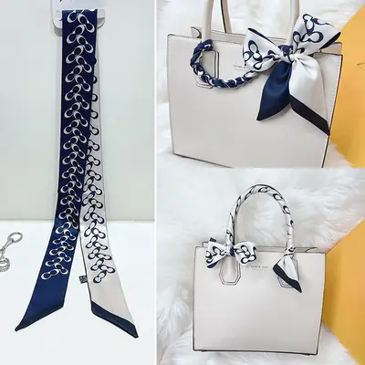 Green Silk Scarf Tie Bag with Twill Handle