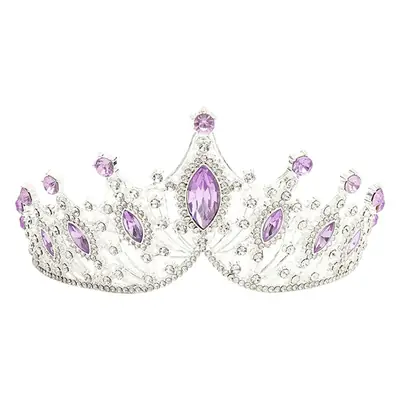 Red Rhinestone Baroque Crown for Women Wedding Hair Accessory