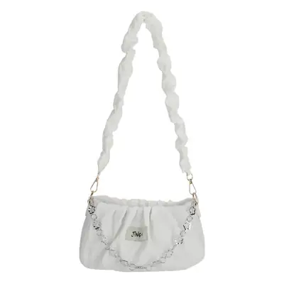 White Pleated Crossbody Bag for Women 2026