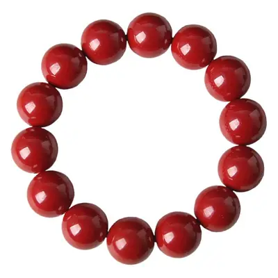 Natural Cinnabar Bracelet Women's Red Gold Plated