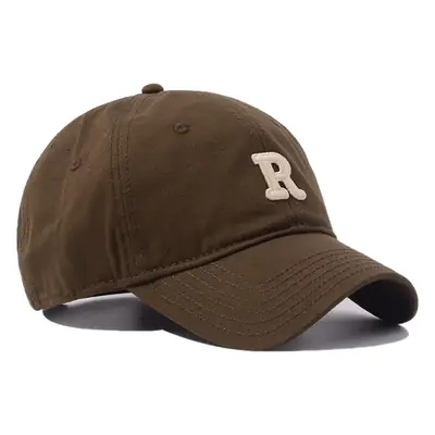 R Logo Baseball Cap Green Cotton UV Sunshade