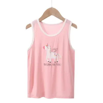 Children's Unicorn Sleeveless Vest Set Pink White