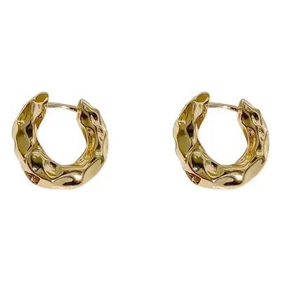 Golden Round Stud Earrings for Women
