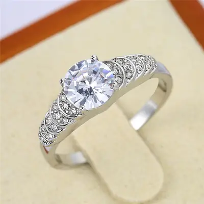 Korean Diamond Wedding Ring Gold Plated