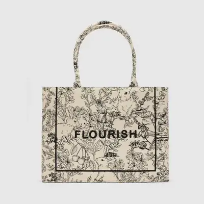 Women's Embroidered Canvas Tote Bag Large Capacity 2023