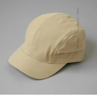 Men's Beige Drawstring Cap with Light Panel