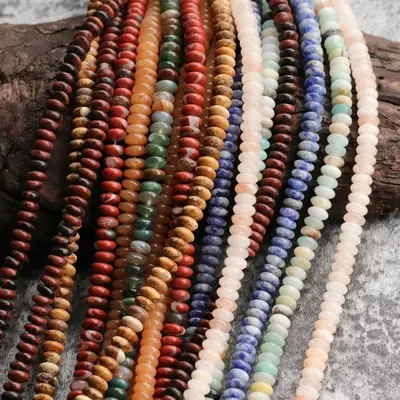 Natural Stone Flat Beads Lapis Lazuli Spacer Abacus