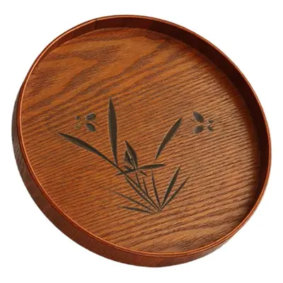 Japanese Round Wooden Tray 30x17cm Custom Logo