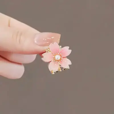 Japanese Style Spring Cherry Blossom Mini Hair Clip Pink