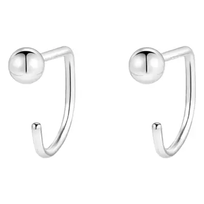 S999 Sterling Silver Niche Hook Earrings Minimalist Cold Style