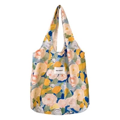 Vintage Floral Canvas Shoulder Bag for Students