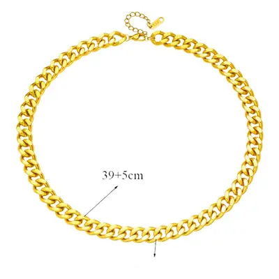 Gold Plated Chain Necklace & Bracelet Set for Men