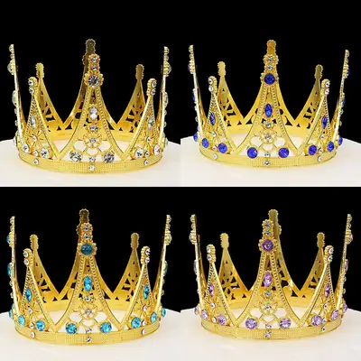 Gold Baroque Crown for Girls & Boys Birthday Decoration