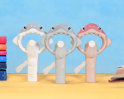 Cute Cartoon Shark Hand Canned Mini Fan Portable