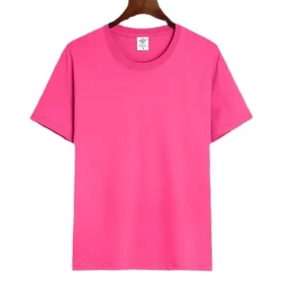 180g Cotton Light Blue Round Neck T-Shirt for Men Women Summer