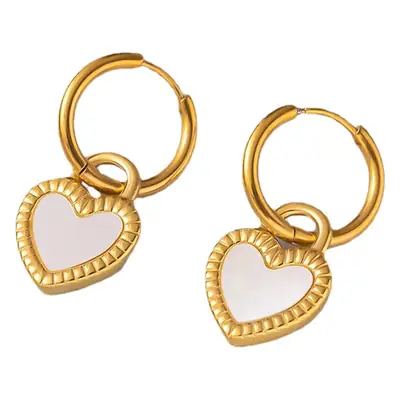 Gold Heart Shaped Love Earrings for Women
