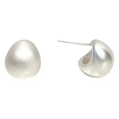 Women's Round Water Drop Frosted Metal Earrings