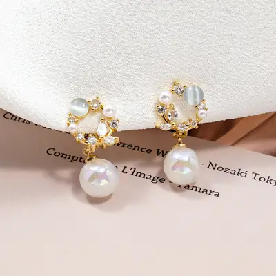 Pearl Pearl Drop Earrings for Women Spring Summer 2023