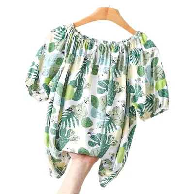 Women's Polka Dot Cotton Silk One-Line T-Shirt