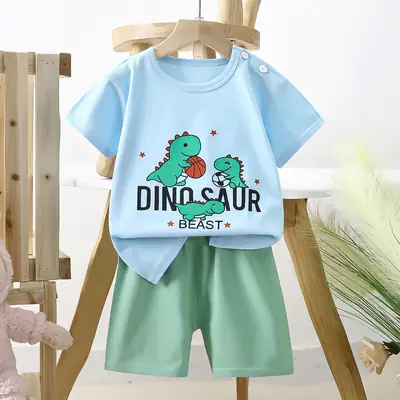 Dinosaur T-Shirt & Shorts Set for Boys Summer Cotton