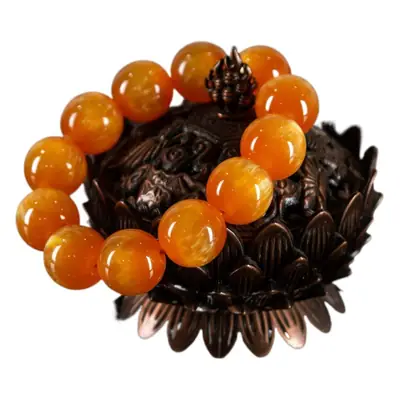 Imitation Pearlescent Amber Prayer Beads Bracelet