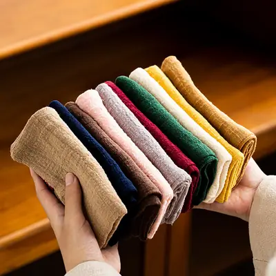 Japanese Cotton Linen Tea Towel Thick Absorbent Zen Tablecloth