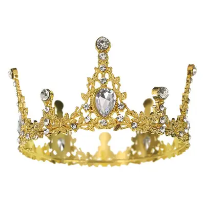 Luxury Gold Rhinestone Crown for Birthday & Events