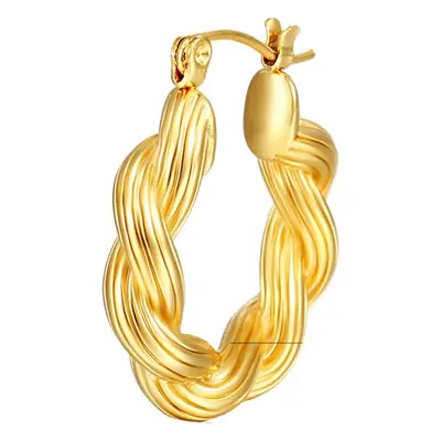 18K Gold Twist Earrings European American Style