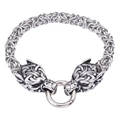 Stainless Steel Wolf Head Bracelet for Men