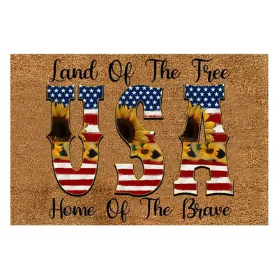 Independence Day Floor Mat with Land Of The Tree Design