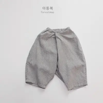 Forest Map Striped Cotton Pants for Boys