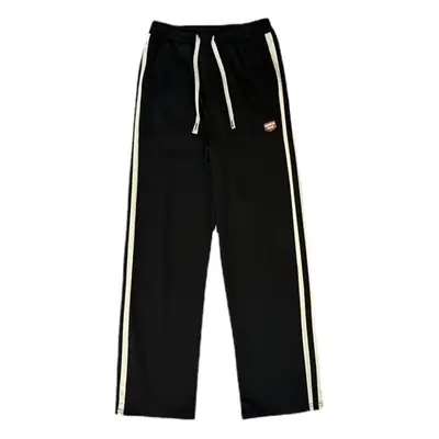 Men's Black American Stripes Track Pants Thin Corduroy Summer