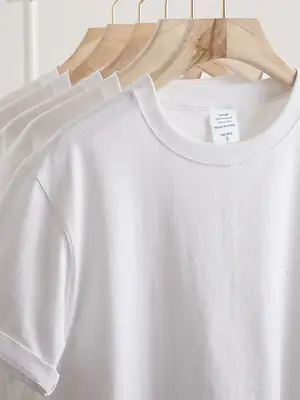 Men Women Summer White Cotton T-Shirt Round Neck