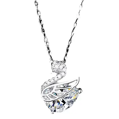 Little Swan Necklace Pendant for Women Silver Clavicle Chain