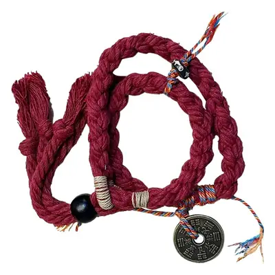 Chinese Mountain Ghost Hand Rope Bracelet Blue Gold Tassel