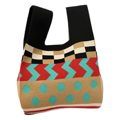 Women's Knitted Polka Dot Vest Bag Large Capacity