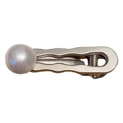Matte Silver Pearl Duckbill Hair Clips for Women
