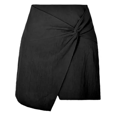 Women's Twisted High Waist Cotton Skirt Beige