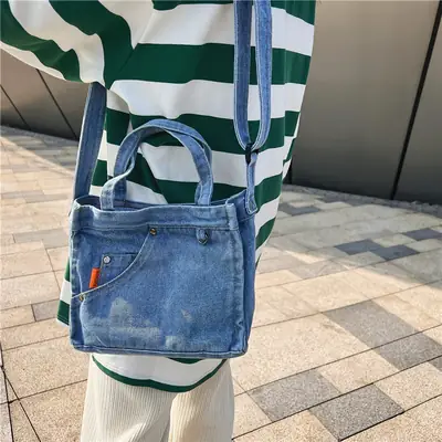 Denim Square Bag for Women 2023 Spring Mobile Phone Bag