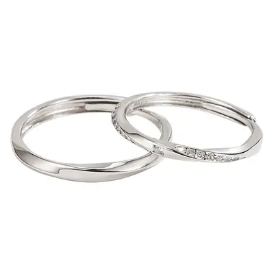 925 Sterling Möbius Couple Rings Light Luxury Open End