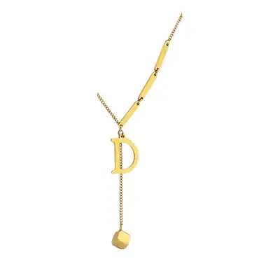 Gold Letter D Necklace for Women