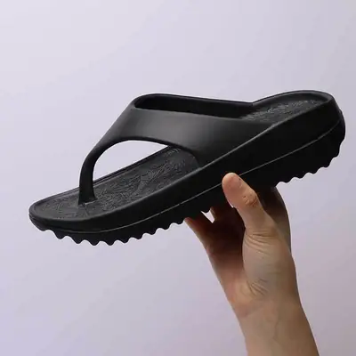 Black EVA Cross-Body Flip Flops Beach Vacation
