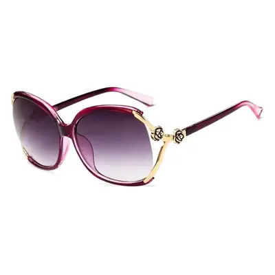 2026 Women's Large Frame Sunglasses Rose Camellia Gold