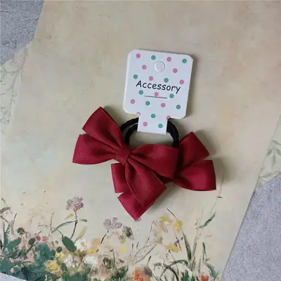 Wine Red Bow Baby Hair Rope for Girls
