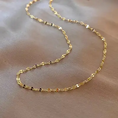 French Style Real Gold Plated Necklace for Women