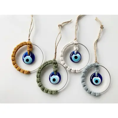 Turkish Blue Eye Pendant with Cross-Border Design