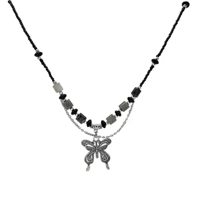 Chinese Butterfly Beaded Necklace for Women
