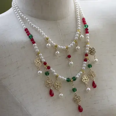 Retro Temperament Fairy Style Jewelry Soft Wreaths Necklace Antique Hanfu Accessories Tang Style Song Style Tan Collar Ke Zi Skirt Accessories
