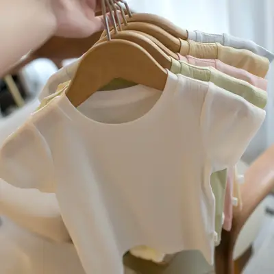 White Short Sleeve T-Shirt for Boys Girls J401