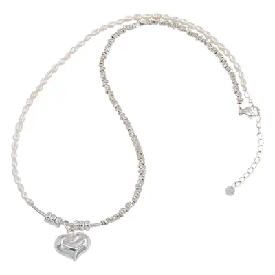 Broken Silver Love Necklace Sweet Cool Retro Clavicle Chain